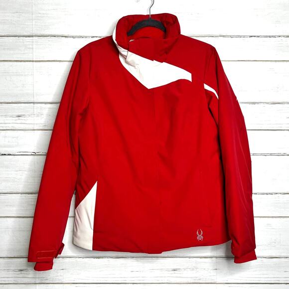 Spyder Amp Winter Ski Jacket Red White Women's Size 12 - Picture 2 of 15